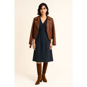 MAEVE x Antropologie | Textured Cap-Sleeve Fit-&-Flare Midi Dress Size 10 | EUC